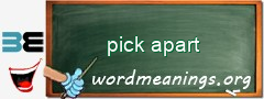 WordMeaning blackboard for pick apart